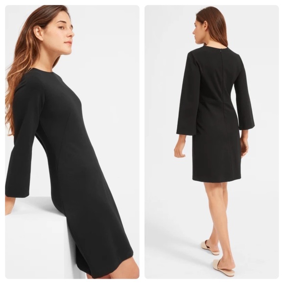 Everlane Dresses & Skirts - Everlane Long Sleeve Shift Dress LBD Black Size 8